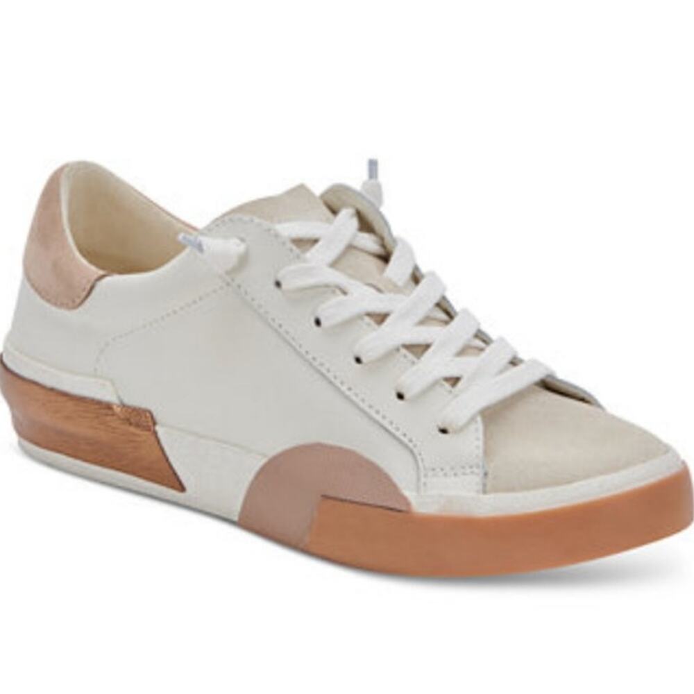 Dolce Vita Zina Court Sneaker Rose Gold Platform Suede Leather Size 9 - Picture 8 of 8